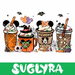 mickey minnie coffee latte png, cute mickey halloween png, halloween tumbler png, mickey coffee png, halloween cup