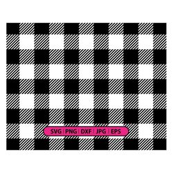 buffalo plaid pattern svg. cricut cut files, silhouette. black and white plaid svg. plaid png. plaid dxf. plaid clipart.