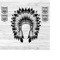 native american headdress svg || cut files || clipart || american headdress || headdress svg || headdress clipart