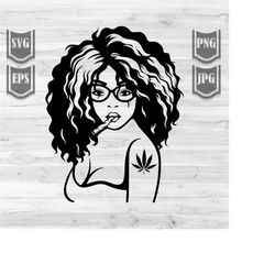 curly afro smoking joint svg | smoking weed svg | rasta svg | 420 svg | cannabis svg | marijuana svg | weed shirt svg| w