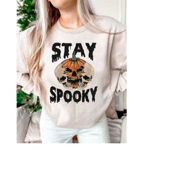 stay spooky crewneck sweatshirt, halloween sweatshirt, halloween gift hoodie, halloween ghost crewneck sweatshirt, hallo
