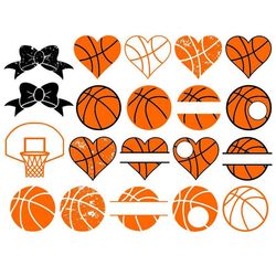 basketball svg bundle, basketball heart, basketball monogram svg, digital download, cut file, sublimation, clipart (20 s