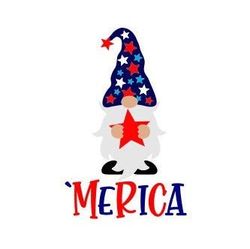 patriotic gnome svg, 4th of july svg, merica gnome svg, digital downloadcut file, sublimation, clip art (includes svgpng