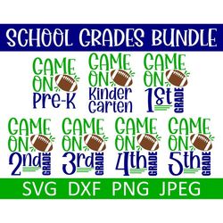 school football svg bundle, school grades football shirt svg, digital download, cut files, sublimation (7 individual svg