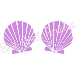 seashell bra svg, beach svg, mermaid svg, summer, digital download, cut file, sublimation, clip art (includes svgdxfpng