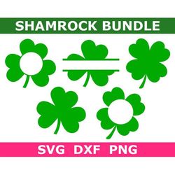 shamrock svg bundle, shamrock frames svg, lucky svg, digital download, cut file, sublimation, clip art (5 individual svg