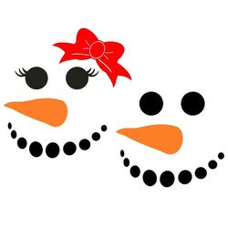 snowmansnowgirl face svg, christmas svg, winter svg, digital download, cut files, sublimation, clipart (individual svgdx