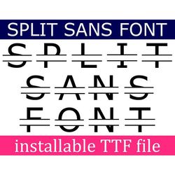 split font ttf, sans serif font, school font, split letter font, digital download, 2 installable ttf files