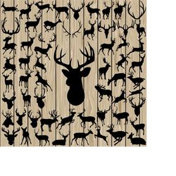 60 deer svg, deer eps, deer vector, deer silhouette clipart, deer dxf, deer png, antler svg, antler vector, antler dxf,