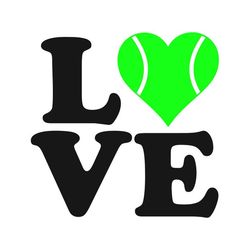 tennis svg, tennis ball heart svg, love tennis svg, digital download, cut file, sublimation, clip art (svgpngdxfjpeg fil