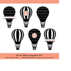 hot air balloon svg file, hot air balloon monogram svg, balloon svg, hot air balloon clipart, hot air balloon silhouette