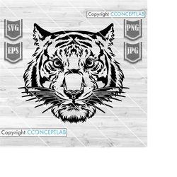 tiger animal svg file || tiger cut files || tiger clipart || tiger png || tiger stencil || wild animal svg || animal svg