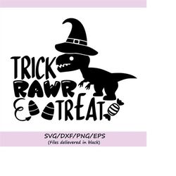 trick rawr treat svg, halloween svg, halloween dinosaur svg, trick or treat svg, candy corn svg, silhouette cricut files