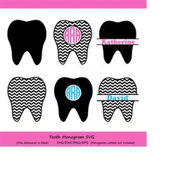 tooth svg, tooth monogram svg, teeth svg, dentist tooth svg cut files, dentist cutting file, silhouette files, cricut fi