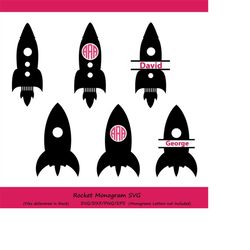 rocket svg, rocket monogram frames, rocket clipart,  rocket silhouette,  rocket cricut cut files, rocket svg files, svg,