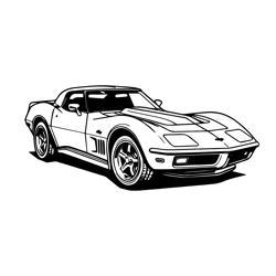 chevrolet corvette c3 stingray 1965 svg, c3 stingray vector, illustration drawing