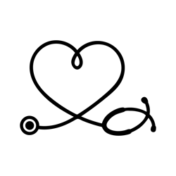 stethoscope heart monogram frame svg cut file for cricut design