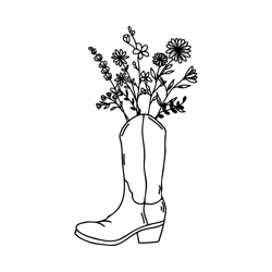 cowboy boots with flower cut files svg png jpeg gif cricut design space files