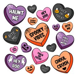 candy hearts halloween spooky vibes png digital download files