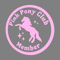 funny pink pony club member logo svg digital download files