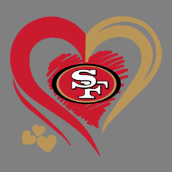 san francisco 49ers heart nfl team svg digital download files