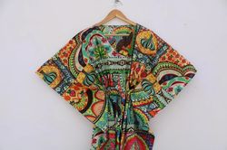 cotton kaftan, indian floral kaftan, long caftan,dress for to be moms, beach cover up, sleepwear, indian kaftan, maxi dr