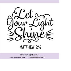 let your light shine svg, bible verse svg, christian svg, motivational quote svg, religious svg, silhouette cricut files