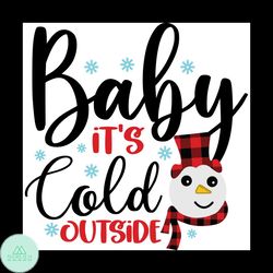 baby it's cold outside png, christmas png, xmas png, buffalo plaid png, snow png