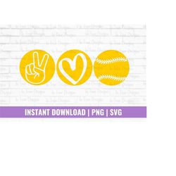 softball svg, softball mom svg, softball team apparel, gift for softball coach, svg file for cricut, peace love softball