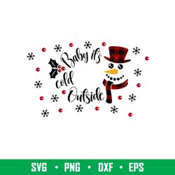 baby its cold outside full wrap, baby its cold outside full wrap svg, starbucks svg, coffee ring svg, cold cup svg, png,