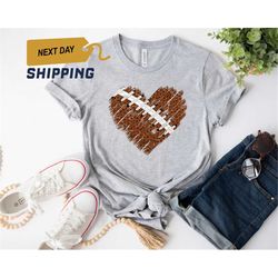 distressed football heart shirt, football shirt, football heart shirt, distressed shirt, football mom shirt, football da