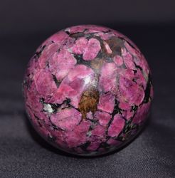 polished cherry eudialyte sphere