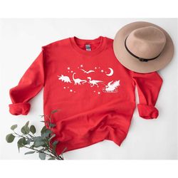 dinosaur christmas sweatshirt, dinosaur sweater men, christmas crewneck, dinosaur sweatshirt, funny christmas, dinosaur