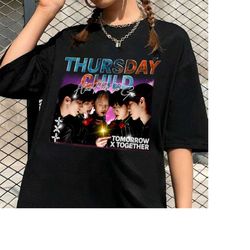 thursday's child txt shirt, vintage txt shirt, moa diary shirt, soobin shirt, hueningkai shirt, beomgyu shirt, yeonjun s