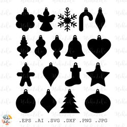 christmas ornaments svg, christmas ornaments silhouette, christmas ornaments stencil templates dxf, decor svg