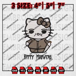kitty meowers embroidery files, hello kitty, michael myers embroidery designs, halloween machine embroidery pattern