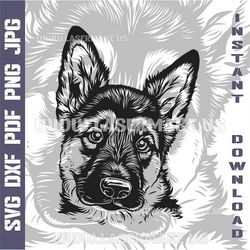 german shepherd puppy svg file | cut file for cricut | printable png| svg dxf cut files | laser file | digital download