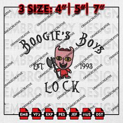 Lock Boogie's Boys Est Embroidery files, Nightmare Before Christmas Embroidery, Halloween Machine Embroidery Files