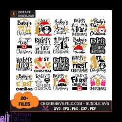 20 files baby's first christmas bundle svg, christmas svg