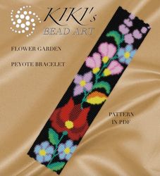 peyote pattern peyote bracelet pattern flower garden peyote pattern design 3 drop peyote in pdf instant download diy