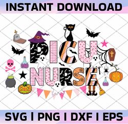 PICU Nurse Png, Funny PICU Nurse Png, RN CNA DSP Halloween Png, Hospital Halloween Party Png, Spooky Nurse Fall, PICU