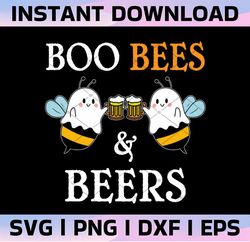 boo bees & beers svg, halloween ghost bee svg, boo svg, halloween