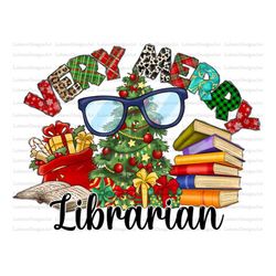 Very Merry Librarian Png,Librarian Sublimation PNG Design,Librarian Teacher Christmas,Hand Drawn, Digital Download,Libra