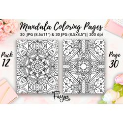 mandala adult coloring pages pack