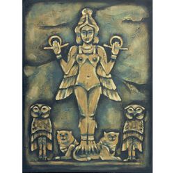 goddess inanna painting astarte original art mythology artwork  spiritual oil canvas artbyannast 24 by 32 inches