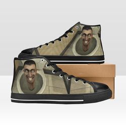 Skibidi Shoes, High-top Sneakers, Handmade Footwear