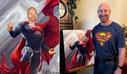superman portrait, custom super hero portrait, spiderman portrait, superman poster,   personalized superhero portrait