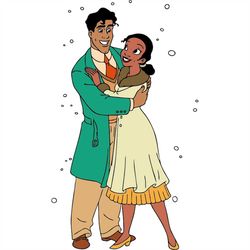 QualityPerfectionUS Digital Download - The Princess and the Frog Tiana and Prince Naveen - PNG, SVG File for Cricut, HTV