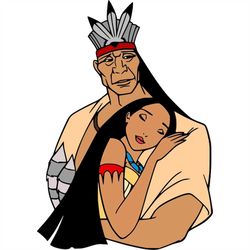 QualityPerfectionUS Digital Download - Pocahontas and Chief Powhatan - PNG, SVG File for Cricut, HTV, Instant Download