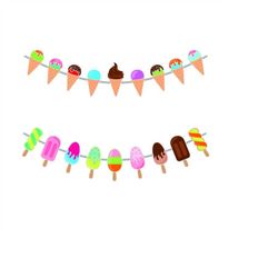 ice cream banner birthday cuttable design svg png dxf & eps designs cameo file silhouette